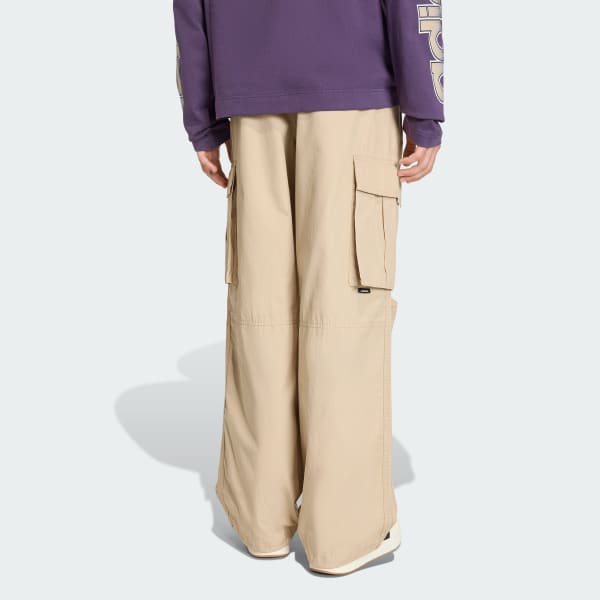 Beige 90s 얼터너티브 스포츠 워시드 카고 팬츠