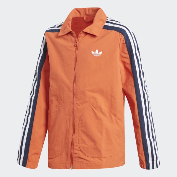 orange and white adidas jacket
