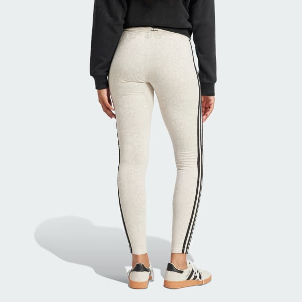 Blanc Legging imprimé peau de serpent intégral