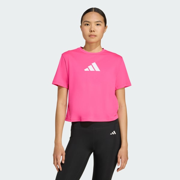 adidas Train Essentials Big Logo Performance Training Tee - Pink