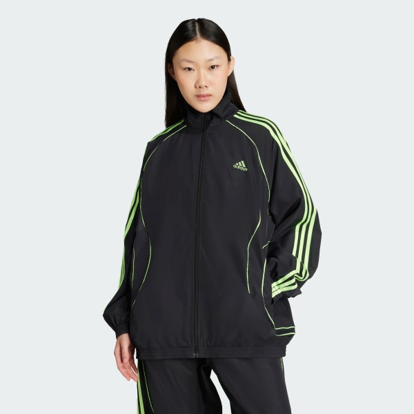 Noir Veste de survêtement toile oversize Teamgeist Adicolor