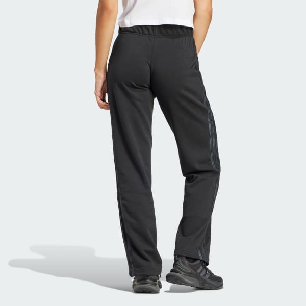 Preto Calça Moletinho Estampa Floral Três Listras