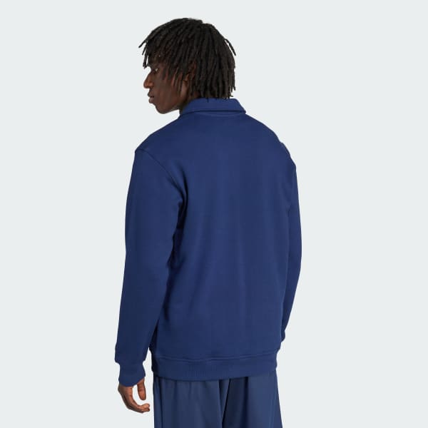 Blue Varsity Loose Half-Zip