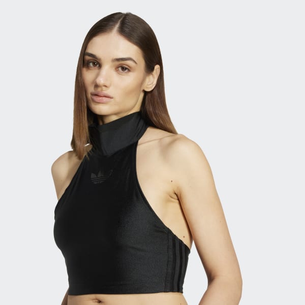 adidas ブラック ハイネック トップス タイト adidas ブラック ハイネック トップス タイト