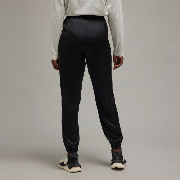 Black Y-3 Tech Silk 3-Stripes Cuffed Pants