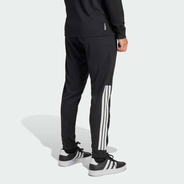 Black CLIMACOOL SERENO REGULAR SLIM TAPERED CUT 3-STRIPES PANTS