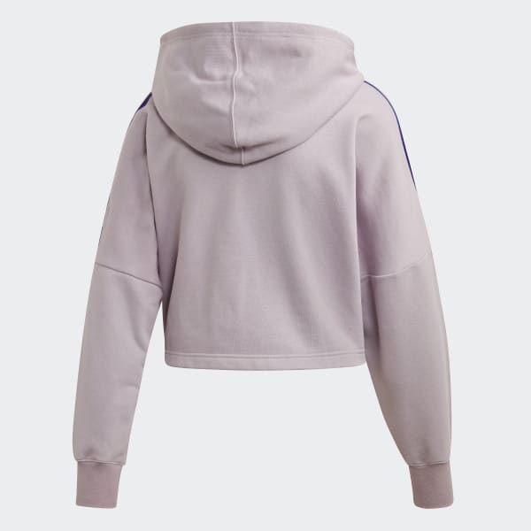purple adidas cropped hoodie