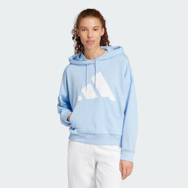 Azul Moletom Capuz Essentials Big Logo French Terry Loose