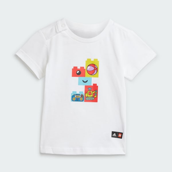 Weiss adidas x LEGO Play T-Shirt und Shorts Set