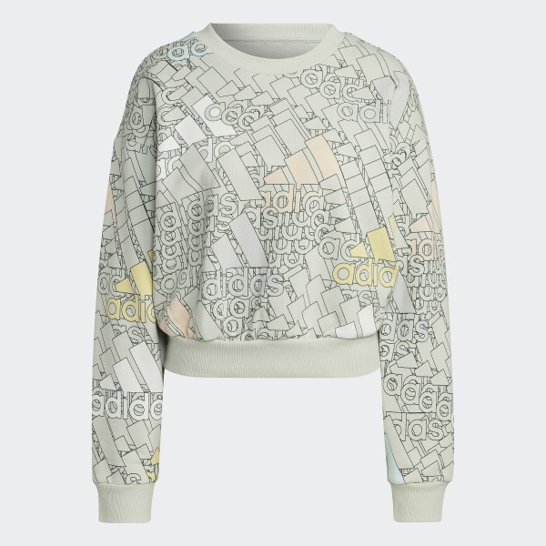 zelená Mikina Essentials Multi-Colored Logo Crop Y7746