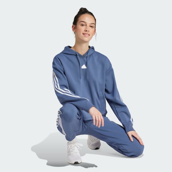 Blue Future Icons 3-Stripes Hoodie