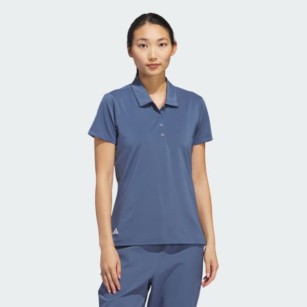 Azul Polera con Cuello Ultimate365 Solid Manga Corta