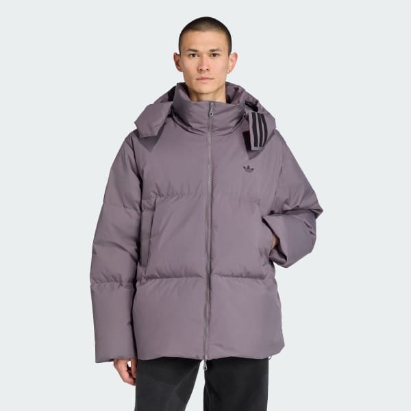 Grey adidas Originals Duck Down Puffer Jacket
