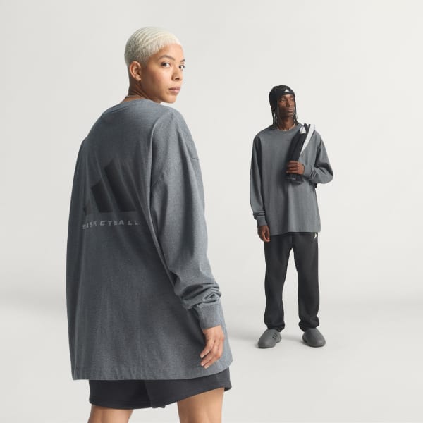 adidas Basketball Long Sleeve Tee (Gender Neutral) - Grey