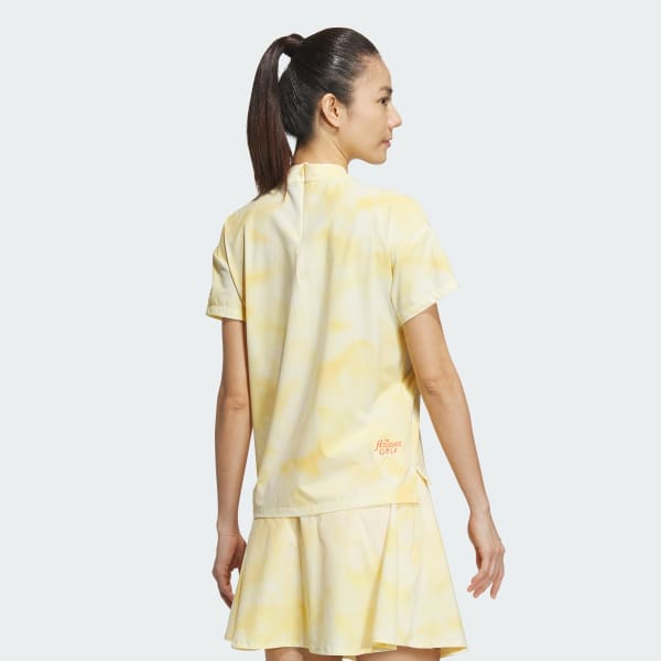 สีเหลือง เสื้อแขนสั้นคอสูงพิมพ์ลาย Playgreen