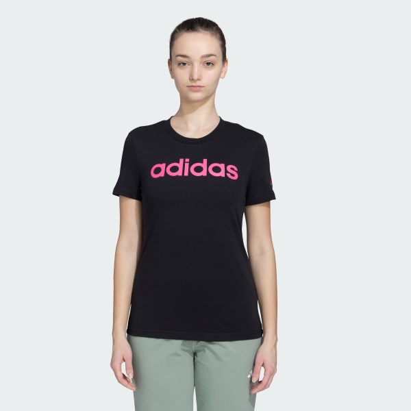 Black ESSENTIALS LINEAR TEE