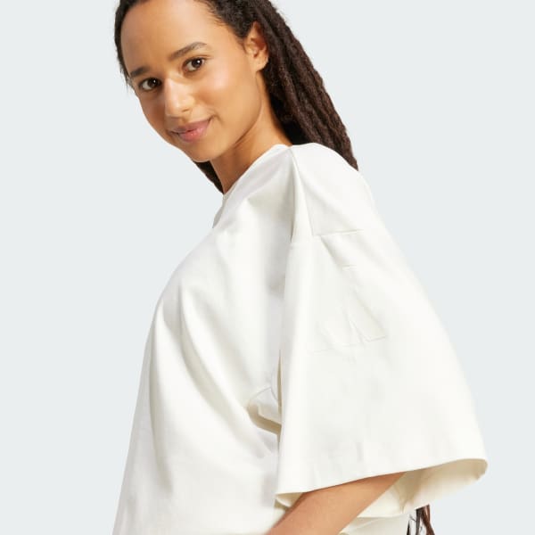 adidas Soft Lux Loose Tee - White | Free Shipping with adiClub