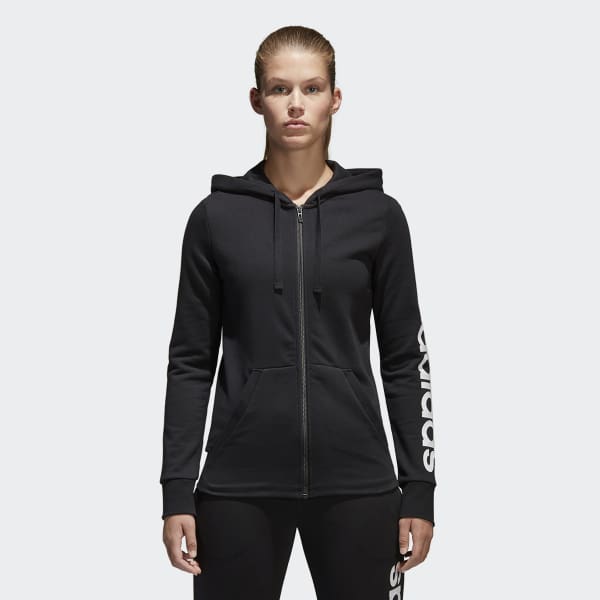 adidas Essentials Linear hettegenser Svart | adidas Norway adidas Essential Linear Zip Hoodie, hettejakke dame Svart