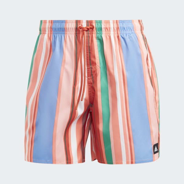 Orange Striped Swim Shorts