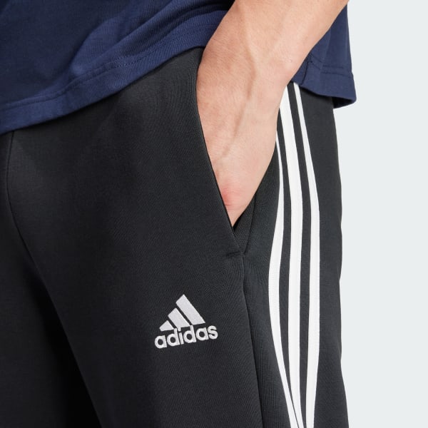 adidas Essentials Fleece Open Hem 3-Stripes Pants - Black | adidas Canada