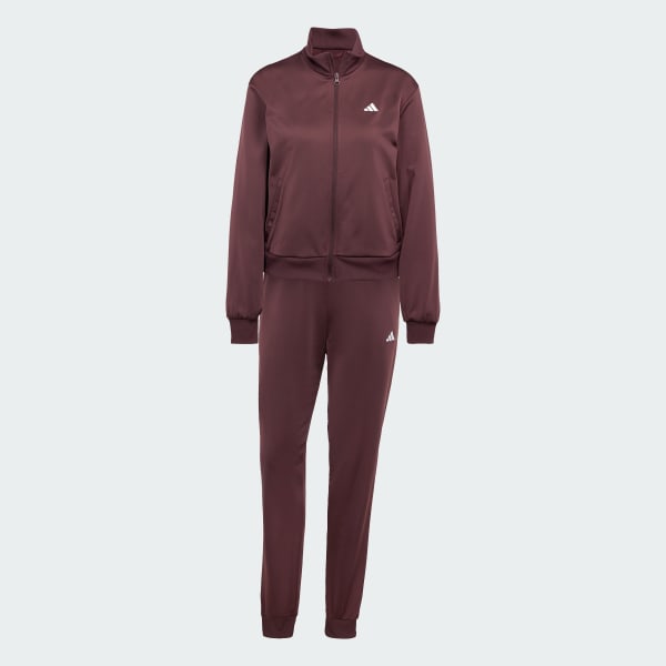 adidas Essentials Feel Cozy Track Suit Burgundy adidas UK