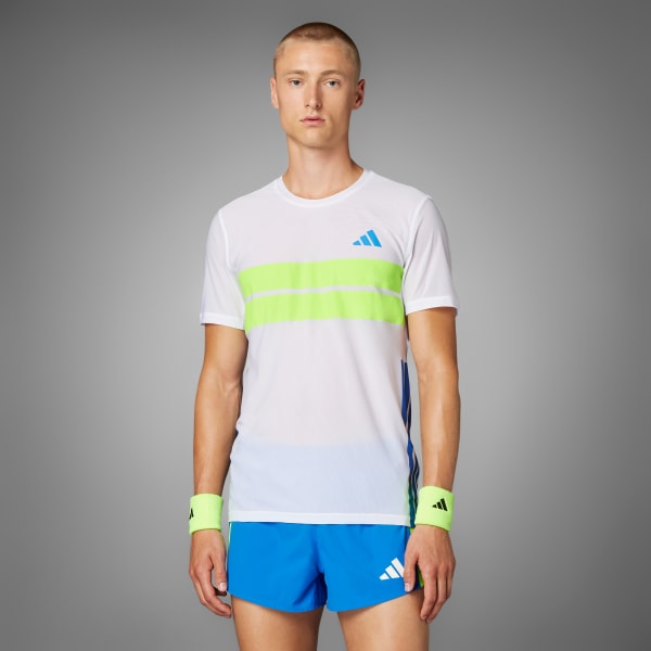 สีขาว เสื้อวิ่ง Adizero Retro