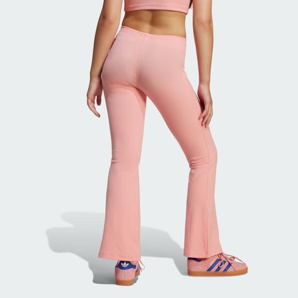 Rosa Ribbed Flared Bukse