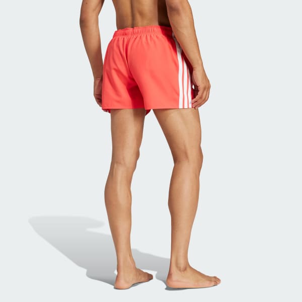 Rot 3-Streifen 3-Inch Badeshorts
