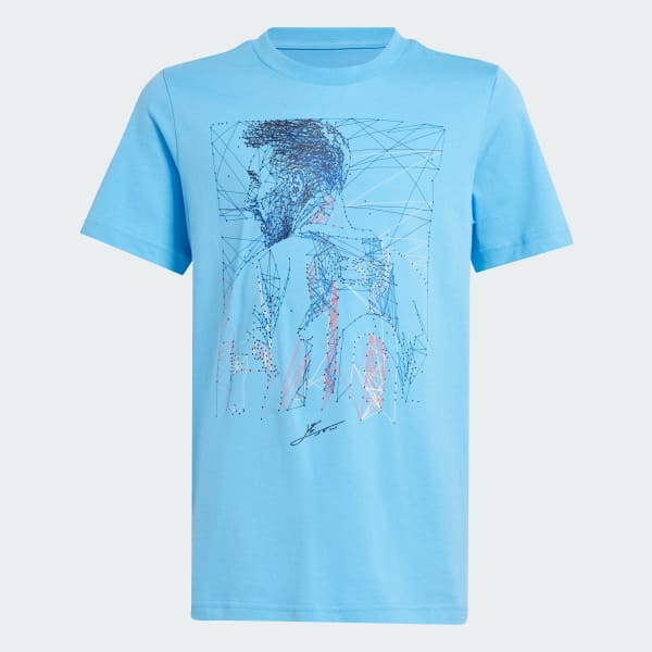 Azul Camiseta Estampada Futebol Messi Infantil