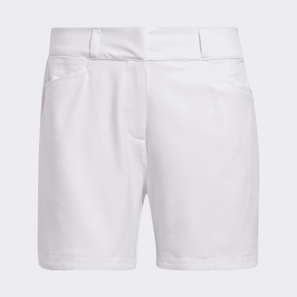 White Solid 5-Inch Golf Shorts