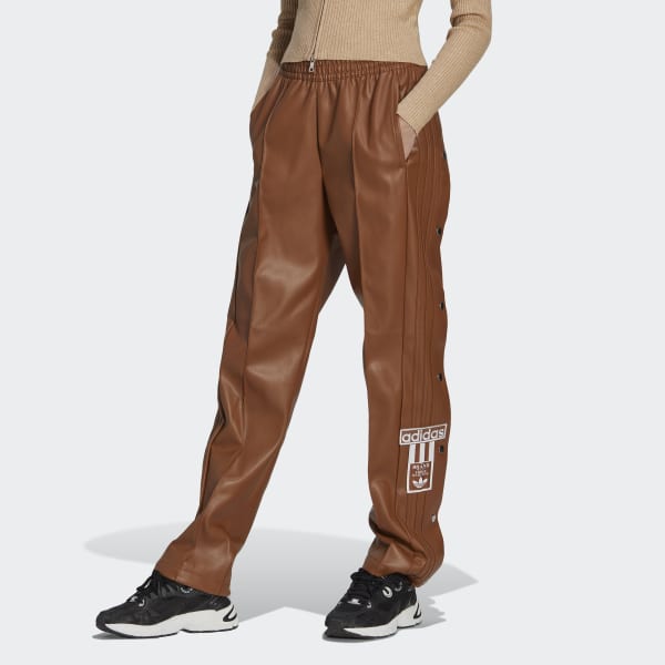 Brown Centre Stage Faux Leather Adibreak Pants