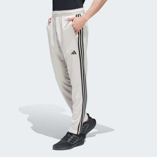 Beige TRAINING ESSENTIALS BASE 3 STRIPES PANTS