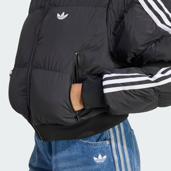 adidas Adicolor Crop Synthetic Fill Puffer - Black | Free