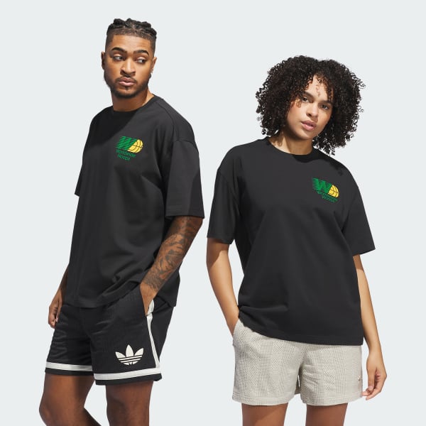 【adidas】World Class バスケットボール プリントTシャツ/black スポルディング バスケTシャツグランジウォール 【SMT25120