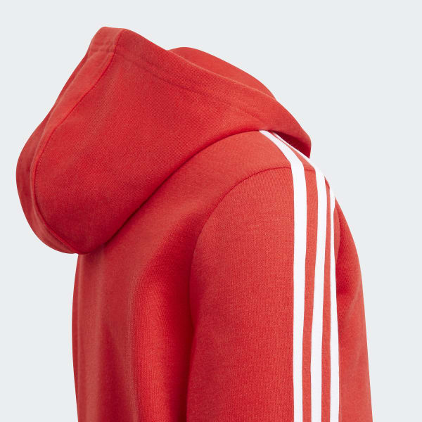 Adidas 3 stripe hoodie red deals
