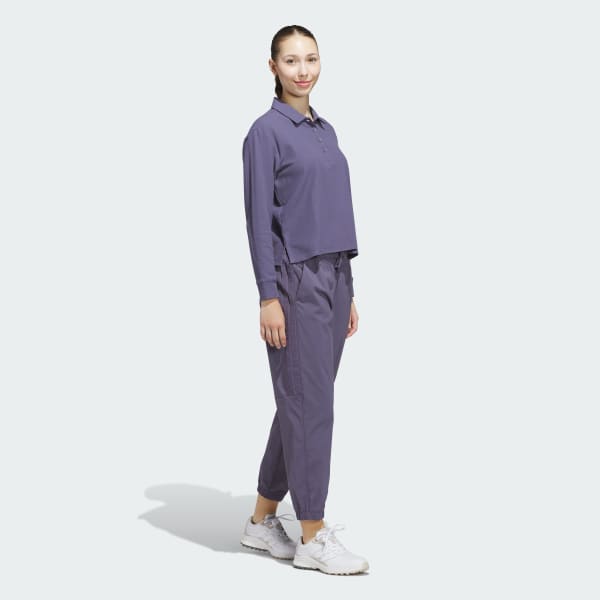 fialová Beyond The Course Long Sleeve Loose Polo Shirt