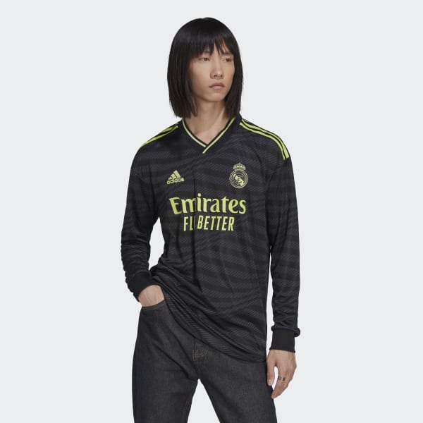 zwart Real Madrid 22/23 Authentieke Derde Voetballongsleeve
