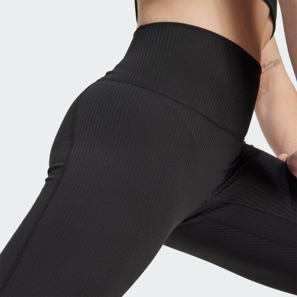 adidas All Me Rib 7/8 Leggings - Black | adidas Türkiye