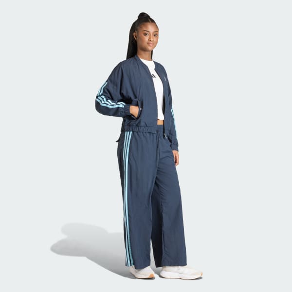 Azul Pants Parachute Essentials Tejidos 3 Franjas