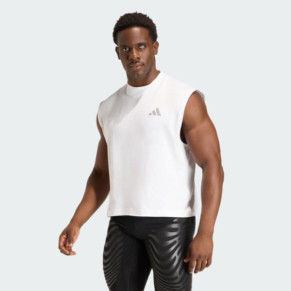 Blanco Polera Sin Mangas adi365 Cheering