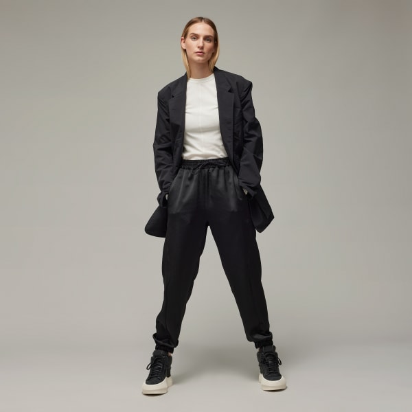adidas Y-3 Cuffed Tech Seersucker Pants - Black | Free