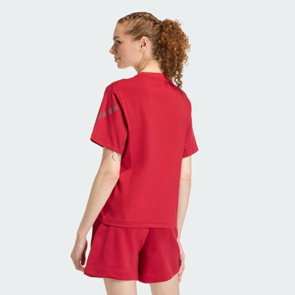 สีแดงเบอร์กันดี เสื้อยืด adidas Z.N.E.