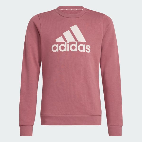 Adidas Essentials Big Logo Cotton Sweatshirt Kids Preloved Crimson Sandy Pink L