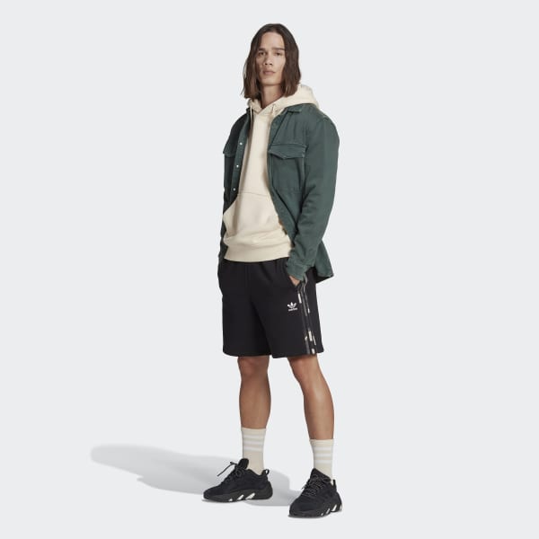 Noir Short à 3 bandes graphique à motif camouflage