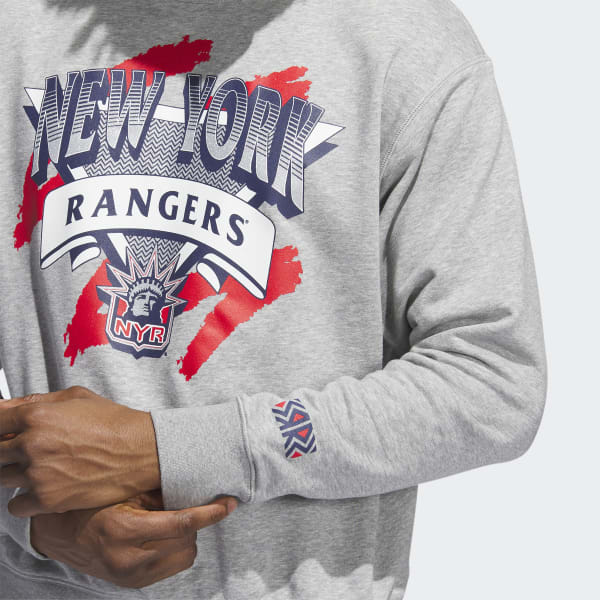 New York Rangers Fanatics Branded Wave Off Vintage Crew Sweatshirt - Sports  Grey - Mens