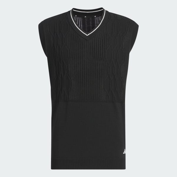 Black 프라임니트 그라데이션 패턴 브이-넥 베스트