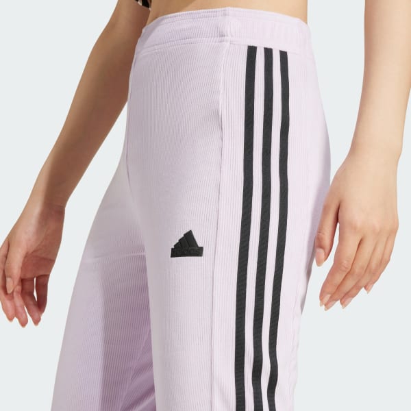 Tiro Cut 3 Stripes Stretchy Velour Flared Leggings