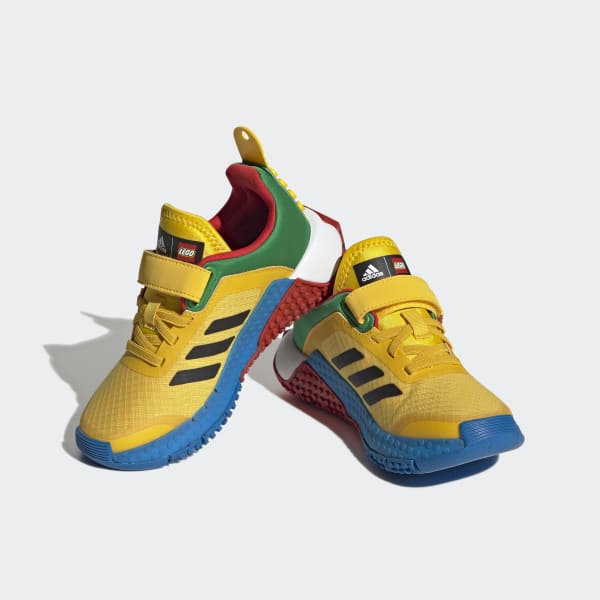 Geel adidas Sport DNA x LEGO® Lifestyle Schoenen met Elastische Veters en Klittenband