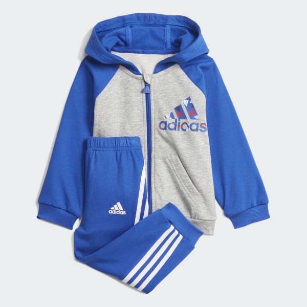 Szary Badge of Sport Full-Zip Hoodie Jogger Set