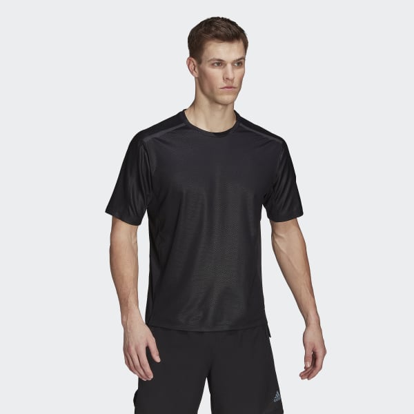 Black Workout PU-Coated T-Shirt DD215